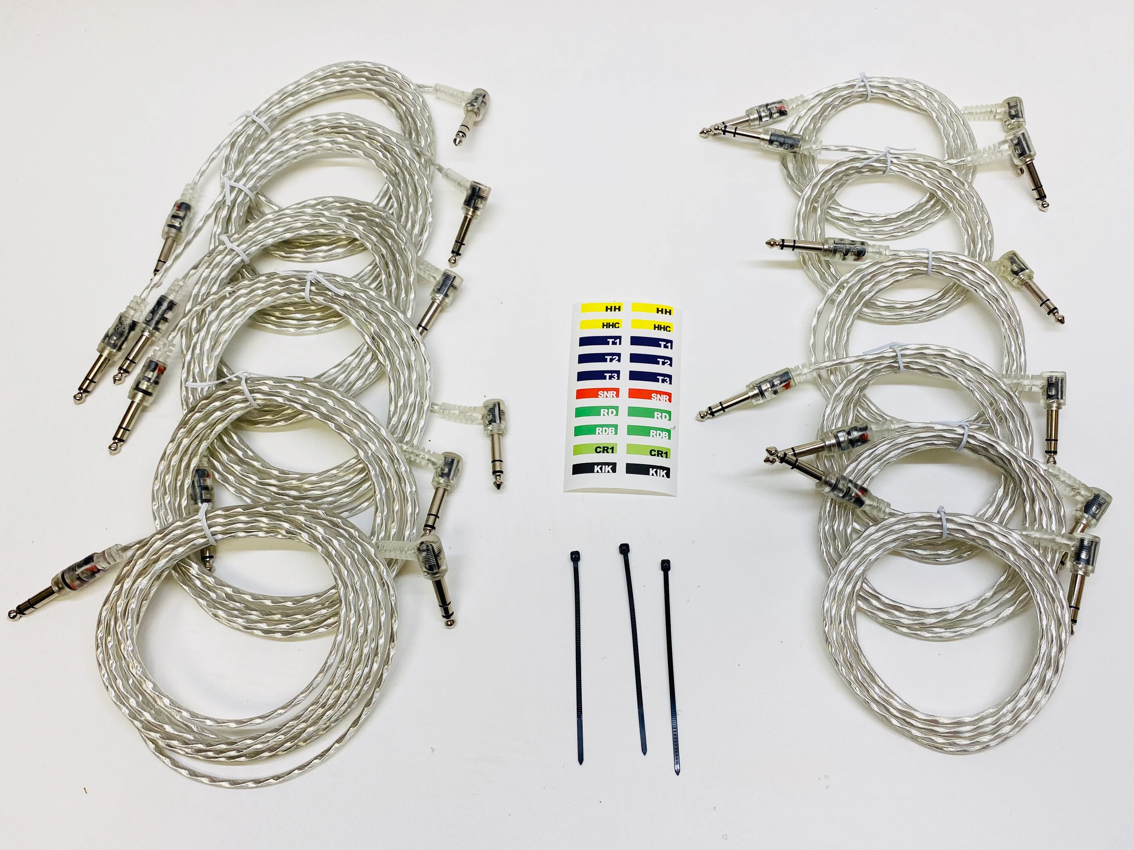 12 Clear Silver Transparent Trigger Cable Kit Wires Snake Cord For ROLAND Alesis MDS-25 30 - Image 4